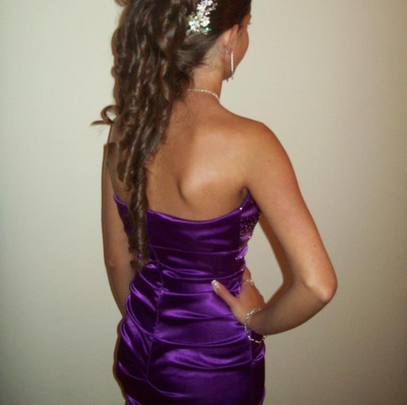 Prom / sweet 16 purple mermaid dress / gown - Picture 3 of 8